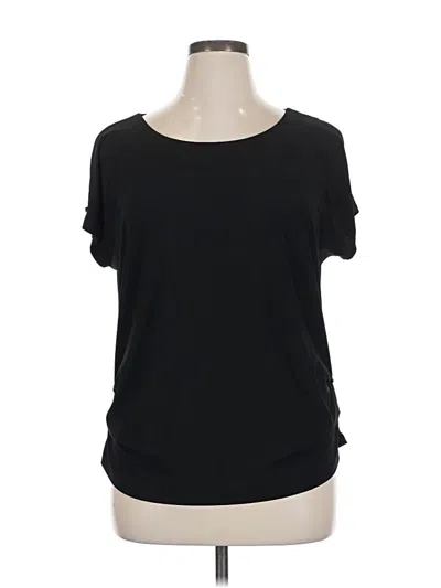Pre-owned Luxology Short Sleeve Top Black Scoop Neck Tops