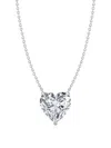 Luxsly 14kt White Gold Heart Diamond Necklace In White