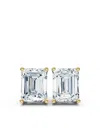 Luxsly 14kt Yellow Gold Diamond Stud Earrings In White Gold