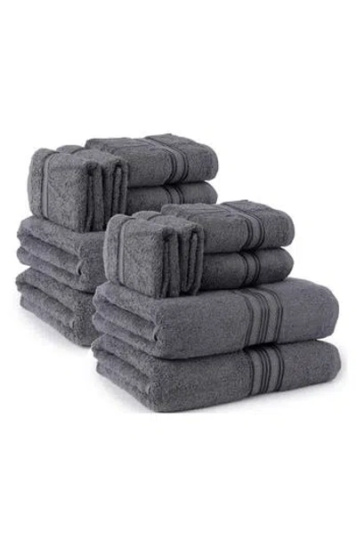 Luxury Home 12-piece Premium Cotton Towel Set In Gray