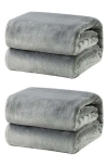 Luxury Home 2-pack Soft Fleece Throw Blankets