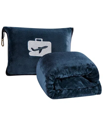 Luxury Home 2-in-1 Travel Blanket & Pillow In Multi