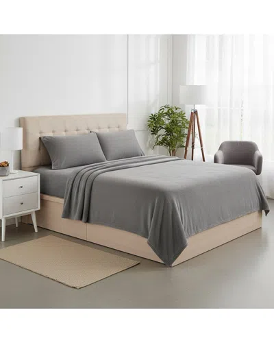 Luxury Home 4pc Microplush Sheet Set In Gray