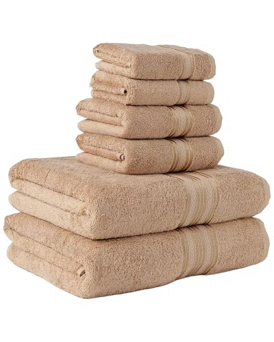 Luxury Home 6pc Cotton Towel Set In Brown