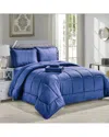 Luxury Home 8pc Dobby Stripe Comforter Set In Blue