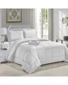 Luxury Home 8pc Dobby Stripe Comforter Set In White