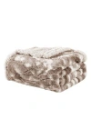 Luxury Home Alaska Faux Fur Blanket In Brown