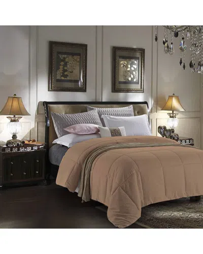 Luxury Home All Seasons Super-soft Down Alternative Comforter In Brown
