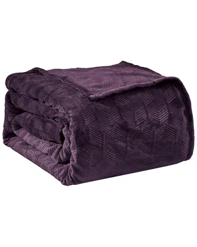 Luxury Home Armani Embossed All-season Blanket In Purple