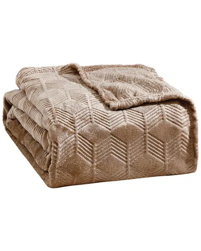 Luxury Home Armani Embossed All-season Blanket In Brown