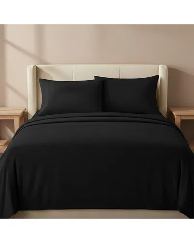 Luxury Home Bamboo Blend Bedsheets In Black