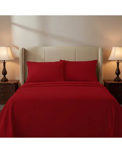 Luxury Home Bamboo Blend Bedsheets In Red