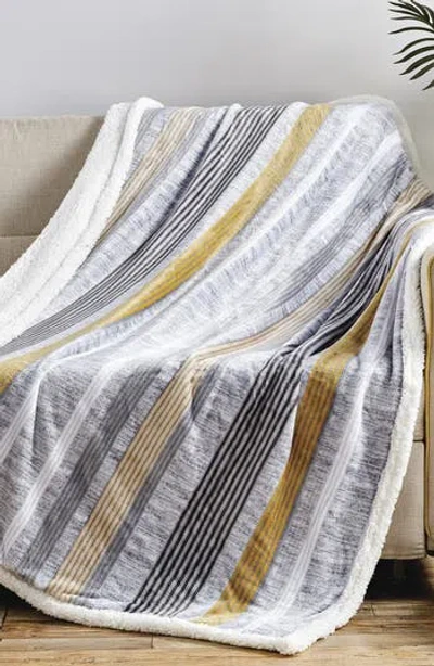 Luxury Home Brea Reversible Faux Shearling Throw Blanket In Multi