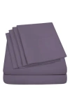 Luxury Home Bright Deep Pocket Microfiber Sheet Set In Purple