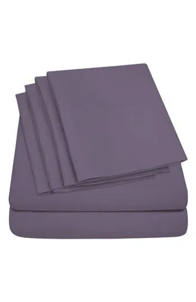 Luxury Home Bright Deep Pocket Microfiber Sheet Set In Purple