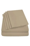 Luxury Home Brushed Microfiber Sheet Set In Beige
