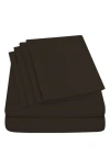 Luxury Home Brushed Microfiber Sheet Set In Chocolate
