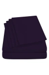 Luxury Home Brushed Microfiber Sheet Set In Eggplant