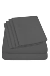 Luxury Home Brushed Microfiber Sheet Set In Gray