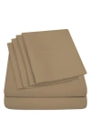 Luxury Home Brushed Microfiber Sheet Set In Khaki