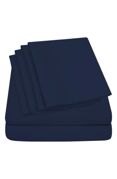 Luxury Home Brushed Microfiber Sheet Set In Navy