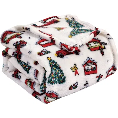 Luxury Home Celebrating Christmas Plush Fleece Throw Blanket In Multi