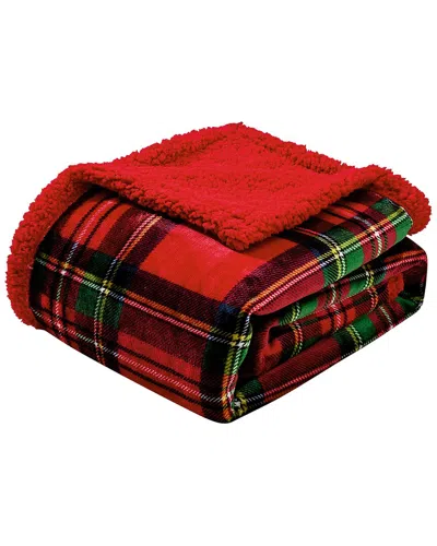 Luxury Home Classic Red Plaid Throw Blanket In Multi