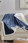 Luxury Home Corduroy Reversible Faux Shearling Throw Blanket