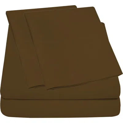 Luxury Home Deep Pocket Microfiber Sheet Set In Brown