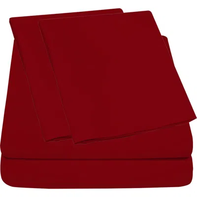 Luxury Home Deep Pocket Microfiber Sheet Set In Burgundy