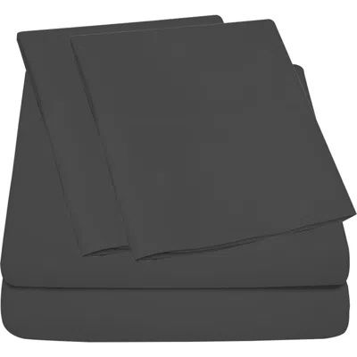 Luxury Home Deep Pocket Microfiber Sheet Set In Gray