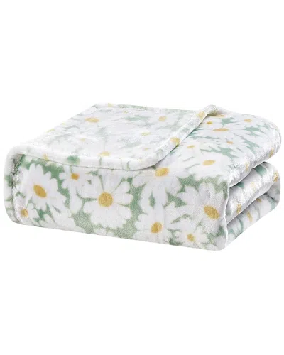 Luxury Home Delightful Daisies Floral Oversized Throw Blanket In Multi
