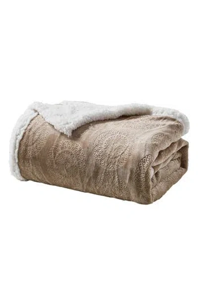 Luxury Home Embossed Caesar Faux Shearling Throw Blanket