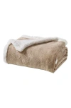 Luxury Home Embossed Caesar Faux Shearling Throw Blanket