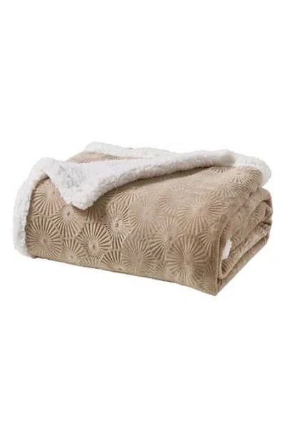 Luxury Home Embossed Caesar Faux Shearling Throw Blanket