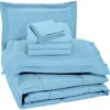 Luxury Home Embossed Stripe Microfiber 8-piece Comforter Set