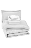 Luxury Home Embossed Stripe Microfiber 8-piece Comforter Set In White