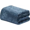 Luxury Home Embossed Versailles Throw Blanket In Blue