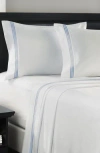 Luxury Home Embroidered Line 3-piece Sheet Set In Blue