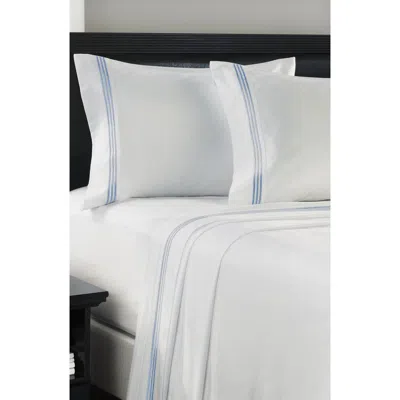 Luxury Home Embroidered Line 4-piece Sheet Set In Blue