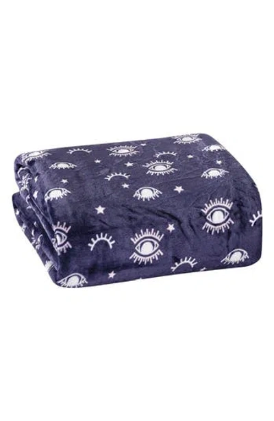 Luxury Home Evil Eye Plush Fleece Throw Blanket In Multi