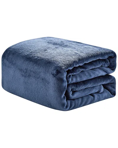 Luxury Home Fleece Throw Blanket In Blue
