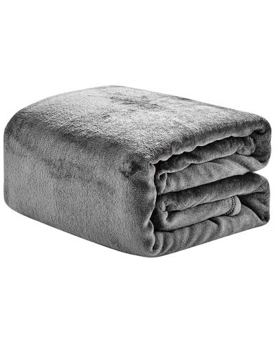 Luxury Home Fleece Throw Blanket In Gray