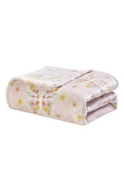 Luxury Home Floral Plush Throw Blanket In Multi