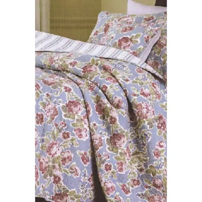 Luxury Home Floral Print Microfiber Quilt Set