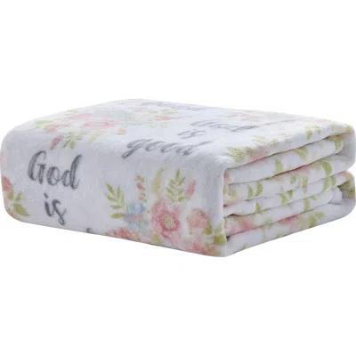 Luxury Home God Is Good Floral Plush Throw Blanket In Multi