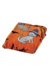 Luxury Home Halloween Cats Plush Throw In Orange