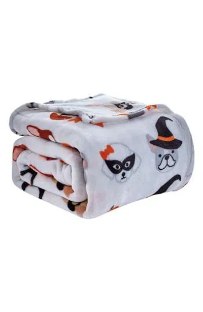 Luxury Home Halloween Microplush Throw Blanket In Gray