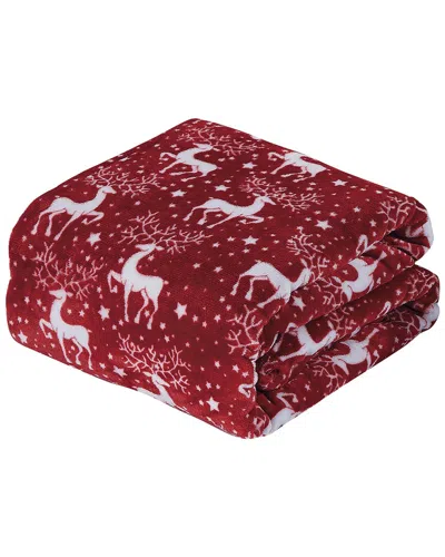 Luxury Home Holiday & Christmas Throw Blanket In Red