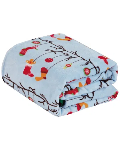 Luxury Home Holiday & Christmas Throw Blanket In Blue